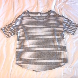 GAP Grey And White Striped Knit T-Shirts, L
